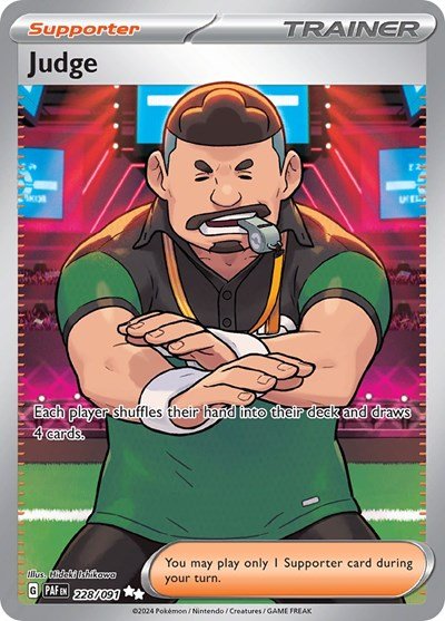Pokémon card: Judge 228/091 from Paldean Fates (Ultra Rare), front of card