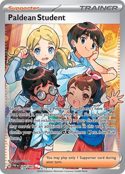 Pokémon card: Paldean Student 230/091 from Paldean Fates (Ultra Rare), front of card