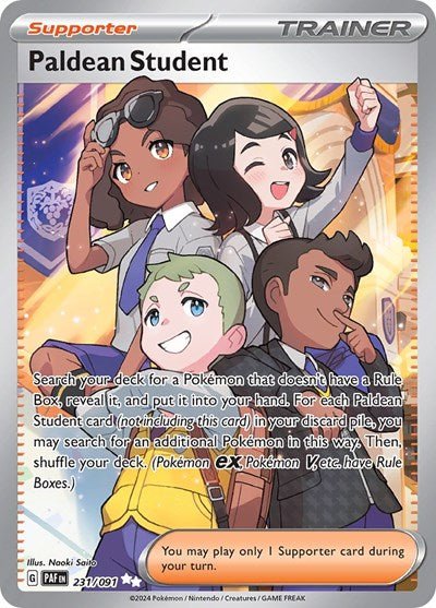 Pokémon card: Paldean Student 231/091 from Paldean Fates (Ultra Rare), front of card