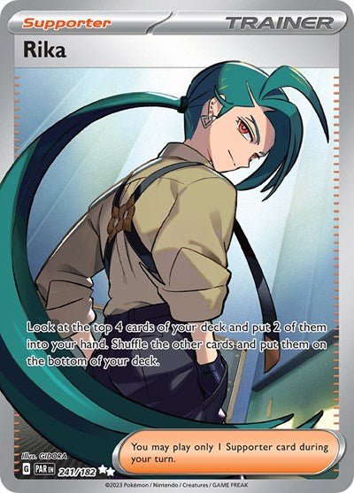 Pokémon card: Rika 241/182 from Paradox Rift (Ultra Rare), front of card