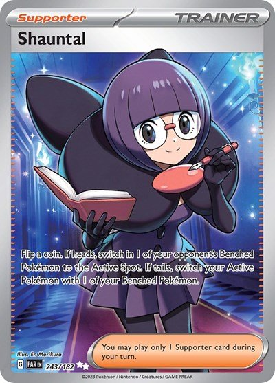Pokémon card: Shauntal 243/182 from Paradox Rift (Ultra Rare), front of card