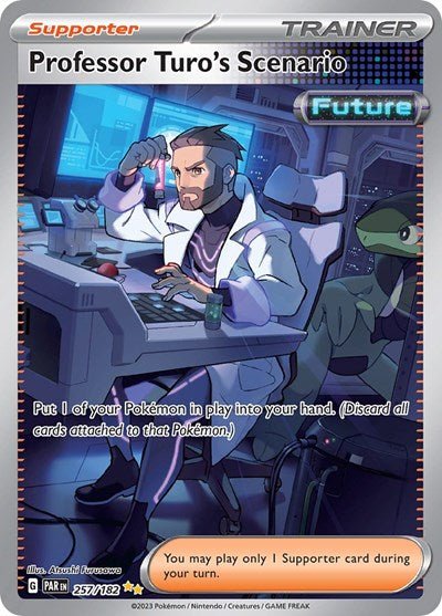 Pokémon card: Professor Turo's Scenario 257/182 from Paradox Rift (Special Illustration Rare), front of card