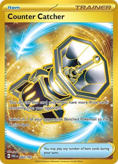 Pokémon card: Counter Catcher 264/182 from Paradox Rift (Hyper Rare), front of card