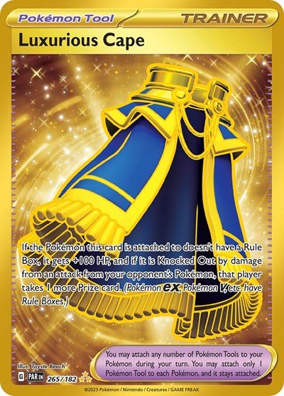 Pokémon card: Luxurious Cape 265/182 from Paradox Rift (Hyper Rare), front of card
