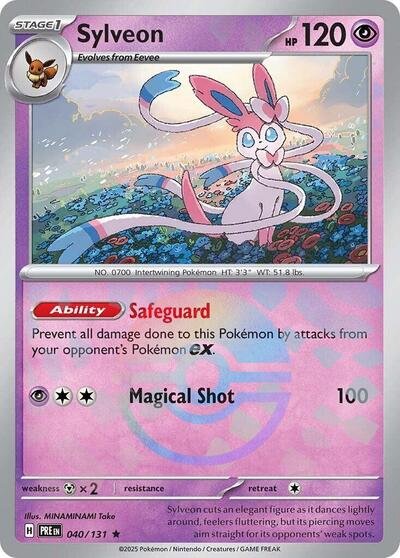 Pokémon card: Sylveon (Poke Ball Pattern) 040/131 from Prismatic Evolutions (Rare), Psychic type, front of card
