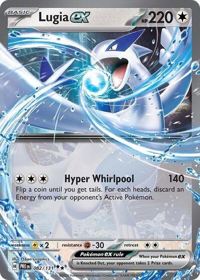 Pokémon card: Lugia ex 082/131 from Prismatic Evolutions (Double Rare), Colorless type, front of card