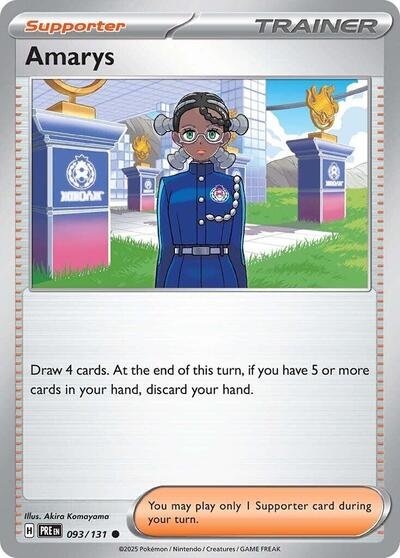 Pokémon card: Amarys 093/131 from Prismatic Evolutions (Common), front of card