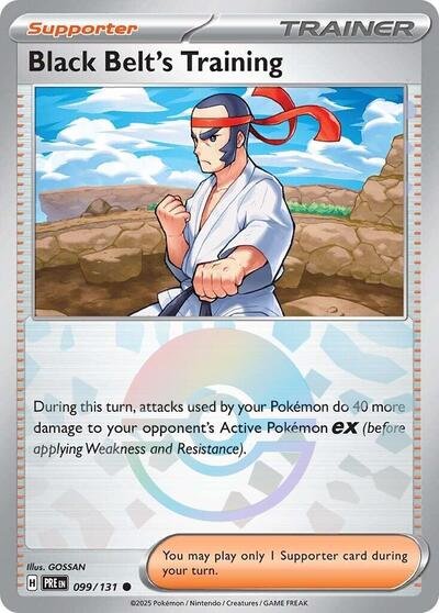 Pokémon card: Black Belt's Training (Poke Ball Pattern) 099/131 from Prismatic Evolutions (Common), front of card