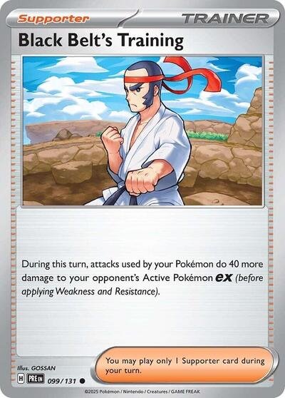 Pokémon card: Black Belt's Training 099/131 from Prismatic Evolutions (Common), front of card