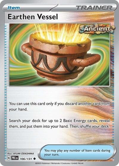 Pokémon card: Earthen Vessel 106/131 from Prismatic Evolutions (Uncommon), front of card