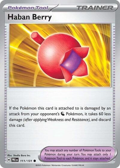 Pokémon card: Haban Berry 111/131 from Prismatic Evolutions (Common), front of card