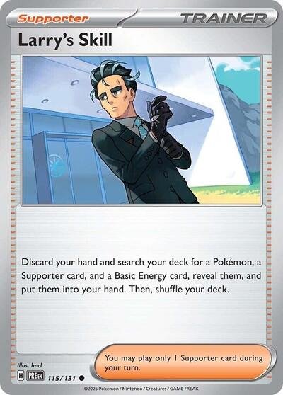 Pokémon card: Larry's Skill 115/131 from Prismatic Evolutions (Common), front of card