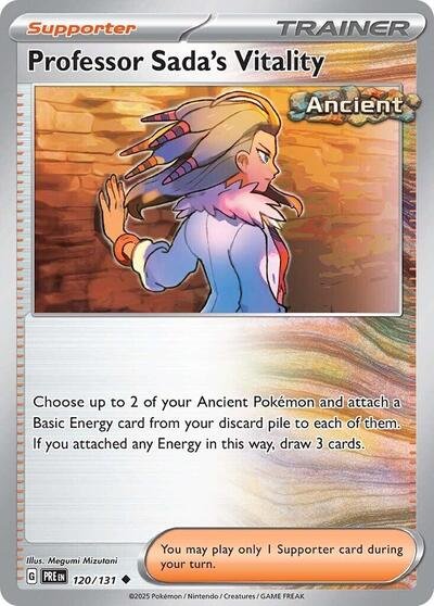 Pokémon card: Professor Sada's Vitality 120/131 from Prismatic Evolutions (Uncommon), front of card
