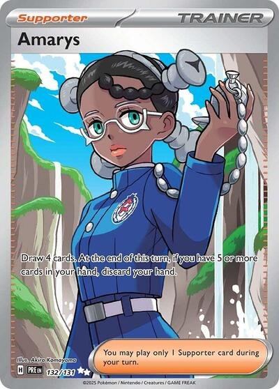 Pokémon card: Amarys 132/131 from Prismatic Evolutions (Ultra Rare), front of card