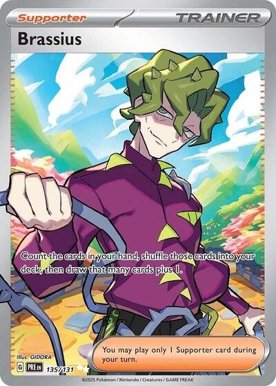Pokémon card: Brassius 135/131 from Prismatic Evolutions (Ultra Rare), front of card