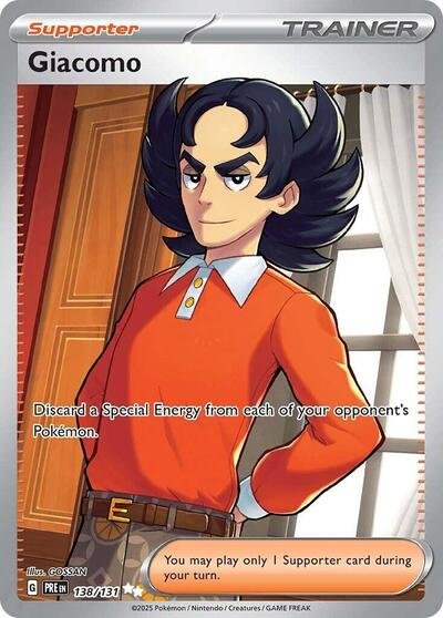 Pokémon card: Giacomo 138/131 from Prismatic Evolutions (Ultra Rare), front of card