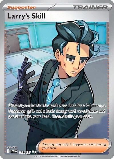 Pokémon card: Larry's Skill 139/131 from Prismatic Evolutions (Ultra Rare), front of card