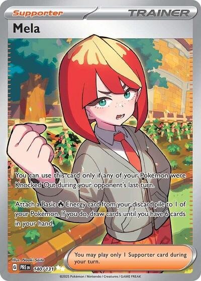 Pokémon card: Mela 140/131 from Prismatic Evolutions (Ultra Rare), front of card