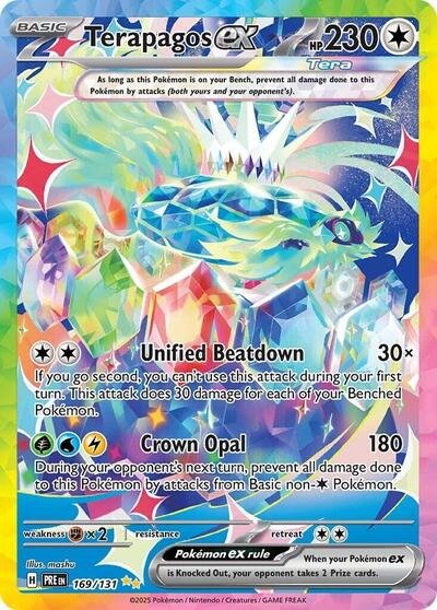 Pokémon card: Terapagos ex 169/131 from Prismatic Evolutions (Special Illustration Rare), Colorless type, front of card