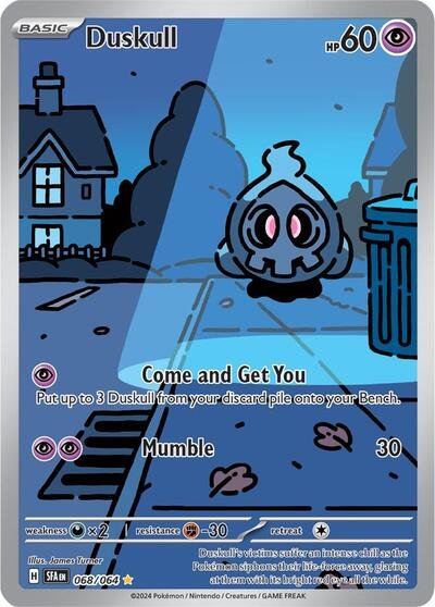 Pokémon card: Duskull 068/064 from Shrouded Fable (Illustration Rare), Psychic type, front of card