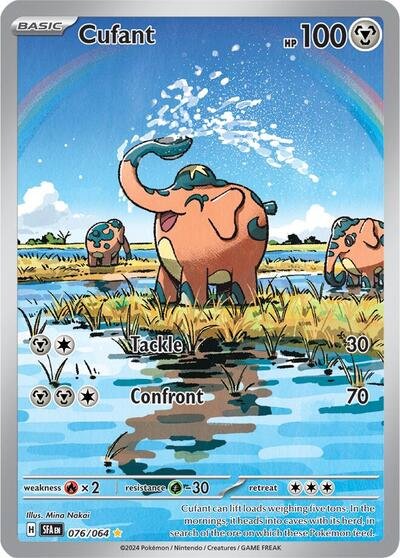 Pokémon card: Cufant 076/064 from Shrouded Fable (Illustration Rare), Metal type, front of card