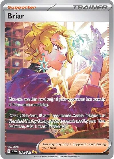 Pokémon card: Briar 171/142 from Stellar Crown (Special Illustration Rare), front of card