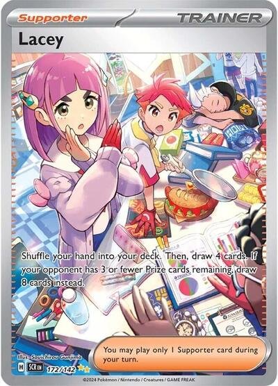 Pokémon card: Lacey 172/142 from Stellar Crown (Special Illustration Rare), front of card