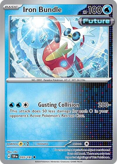 Pokémon card: Iron Bundle 055/191 from Surging Sparks (Uncommon), Water type, front of card