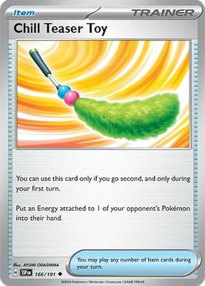 Pokémon card: Chill Teaser Toy 166/191 from Surging Sparks (Uncommon), front of card
