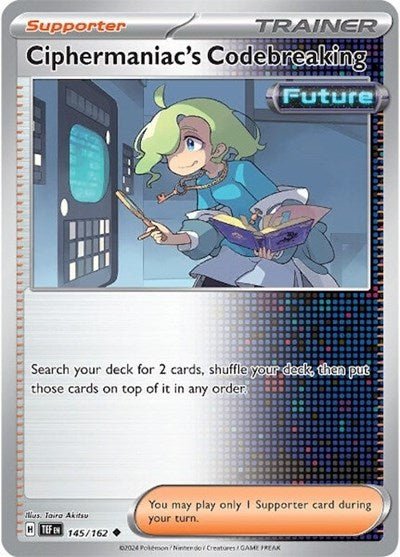 Pokémon card: Ciphermaniac's Codebreaking 145/162 from Temporal Forces (Uncommon), front of card