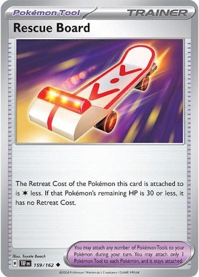 Pokémon card: Rescue Board 159/162 from Temporal Forces (Uncommon), front of card