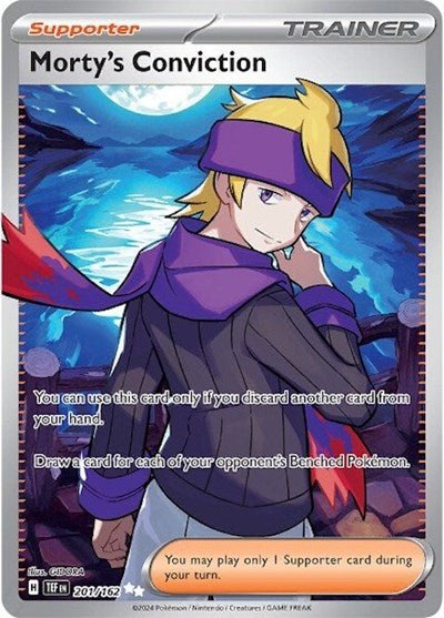 Pokémon card: Morty's Conviction 201/162 from Temporal Forces (Ultra Rare), front of card