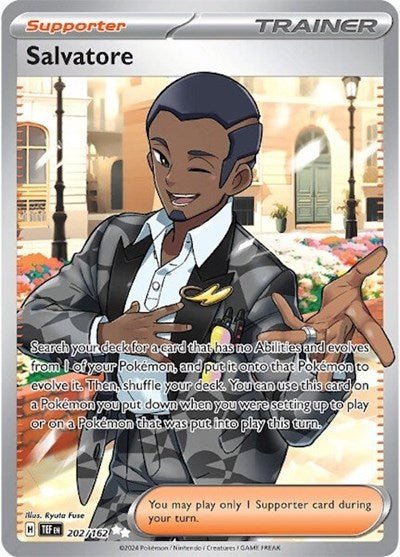 Pokémon card: Salvatore 202/162 from Temporal Forces (Ultra Rare), front of card