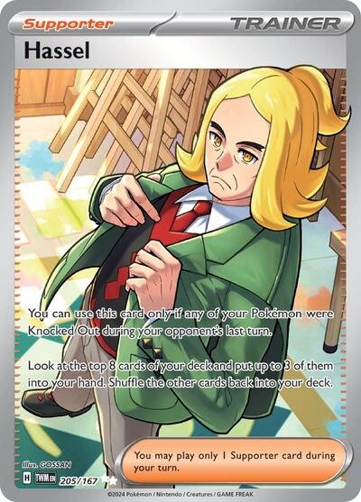 Pokémon card: Hassel 205/167 from Twilight Masquerade (Ultra Rare), front of card