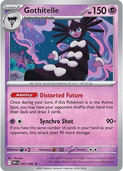 Pokémon card: Gothitelle (Poke Ball Pattern) 043/086 from White Flare (Rare), Psychic type, front of card