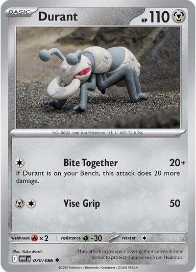 Pokémon card: Durant (Master Ball Pattern) 070/086 from White Flare (Uncommon), Metal type, front of card