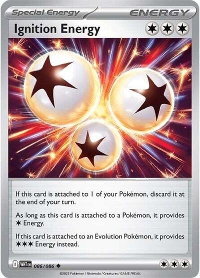 Pokémon card: Ignition Energy 086/086 from White Flare (Uncommon), front of card