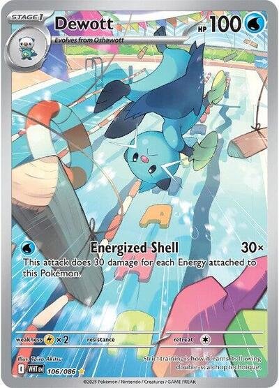 Pokémon card: Dewott 106/086 from White Flare (Illustration Rare), Water type, front of card