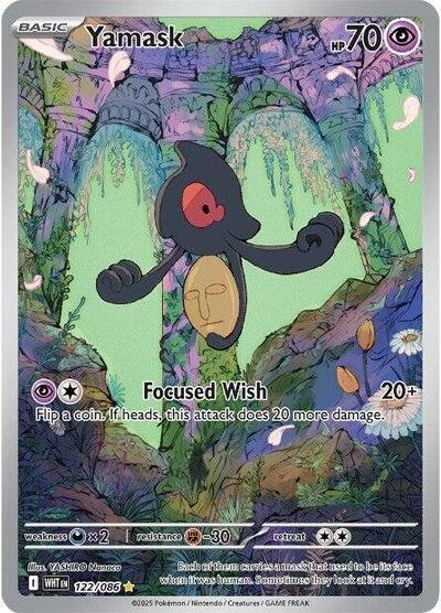 Pokémon card: Yamask 122/086 from White Flare (Illustration Rare), Psychic type, front of card