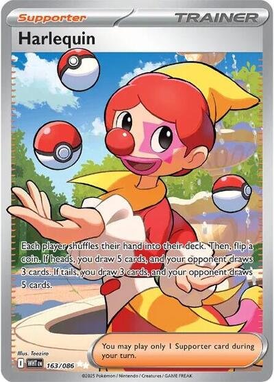 Pokémon card: Harlequin 163/086 from White Flare (Ultra Rare), front of card