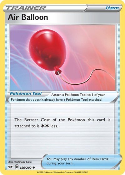 Pokémon card: Air Balloon 156/202 from Sword & Shield base set (Uncommon), front of card
