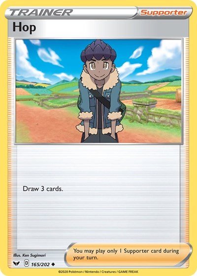 Pokémon card: Hop 165/202 from Sword & Shield base set (Uncommon), front of card