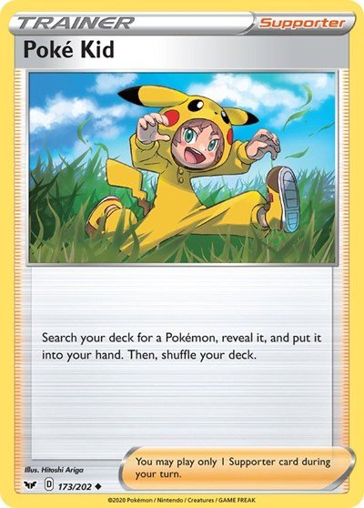 Pokémon card: Poke Kid 173/202 from Sword & Shield base set (Uncommon), front of card