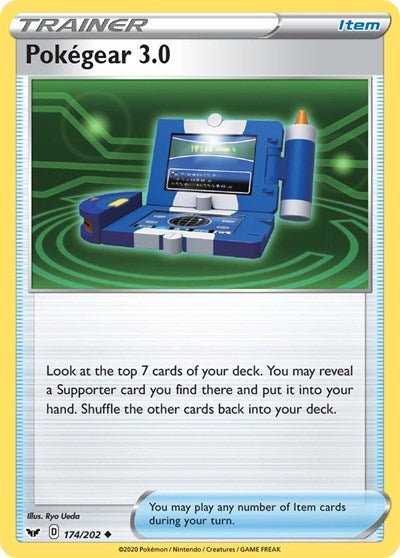 Pokémon card: Pokegear 3.0 174/202 from Sword & Shield base set (Uncommon), front of card