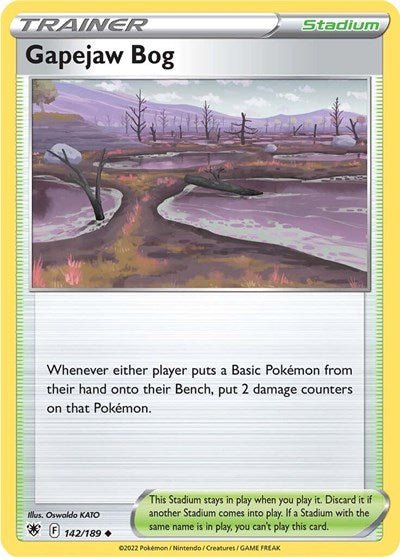 Pokémon card: Gapejaw Bog 142/189 from Astral Radiance (Uncommon), front of card