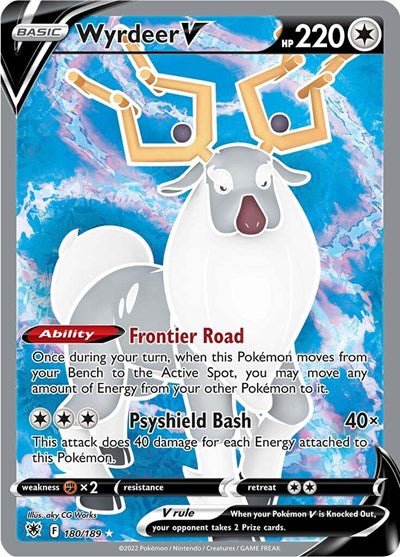 Pokémon card: Wyrdeer V (Full Art) 180/189 from Astral Radiance (Ultra Rare), front of card