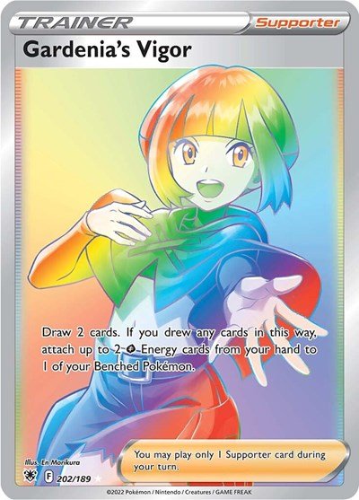 Pokémon card: Gardenia's Vigor 202/189 from Astral Radiance (Secret Rare), front of card