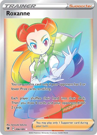Pokémon card: Roxanne 206/189 from Astral Radiance (Secret Rare), front of card