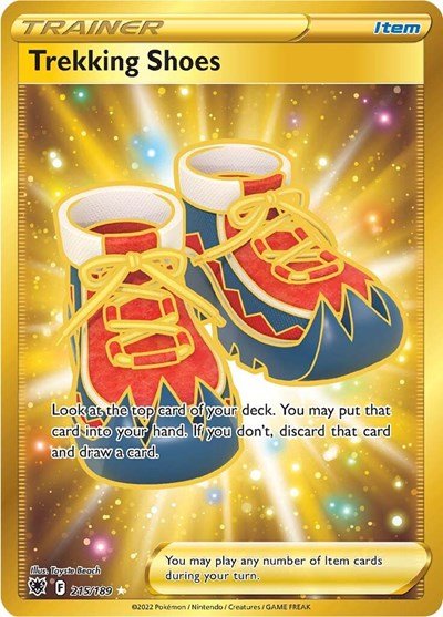 Pokémon card: Trekking Shoes 215/189 from Astral Radiance (Secret Rare), front of card