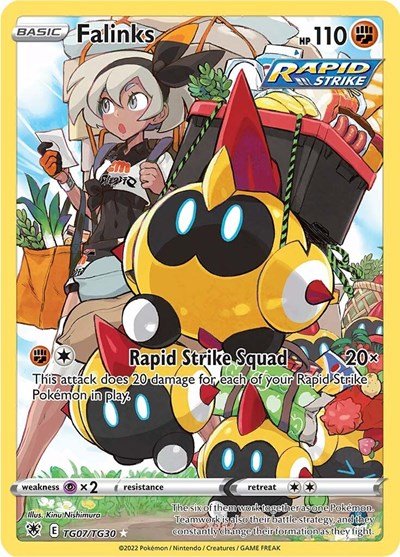 Pokémon card: Falinks TG07/TG30 from Astral Radiance Trainer Gallery (Ultra Rare), Fighting type, front of card